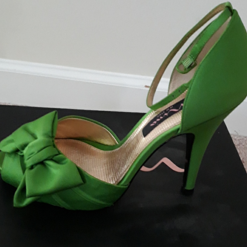 Lime green slingbacks